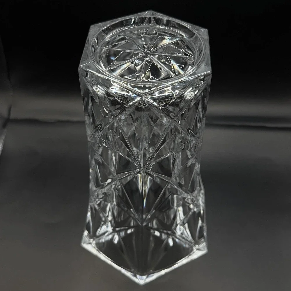 Vintage Echt Bleikristall Hexagon Lead Crystal Vase 24% PbO - West‎ Germany